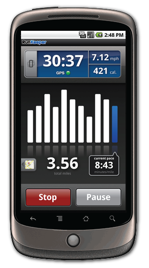 RunKeeper sur Nexus One RunKeeper sur Nexus One